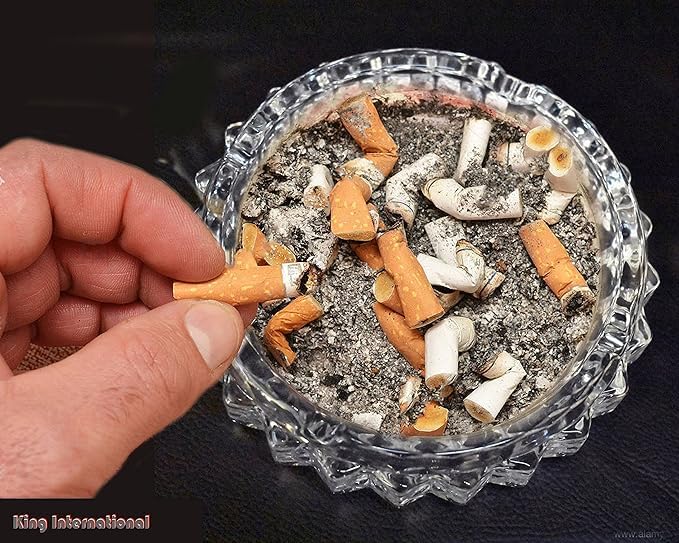 Evooka Glass Ashtray, Round Glass Ash Tray, Ash Trays for Smoking for Home, Ashtray for Cigarette Stylish, Ashtray for Home, Car Ashtray