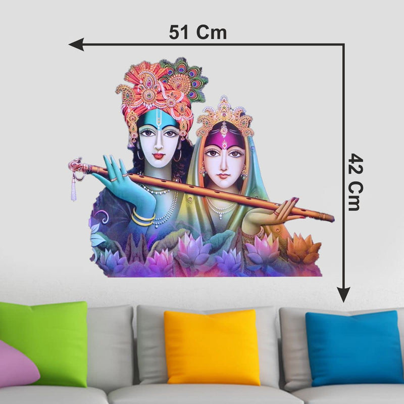 Decor Kraft Radha Krishna Wall Sticker & Decal,Size- 50 Cm X 34 Cm,Religious