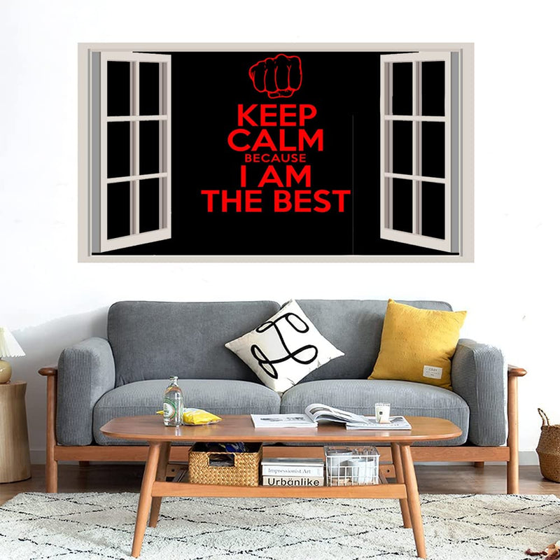 GADGETS WRAP Printed Wall Decal Sticker Fake Window Style Decal (90cm x 50cm) - I Am Best