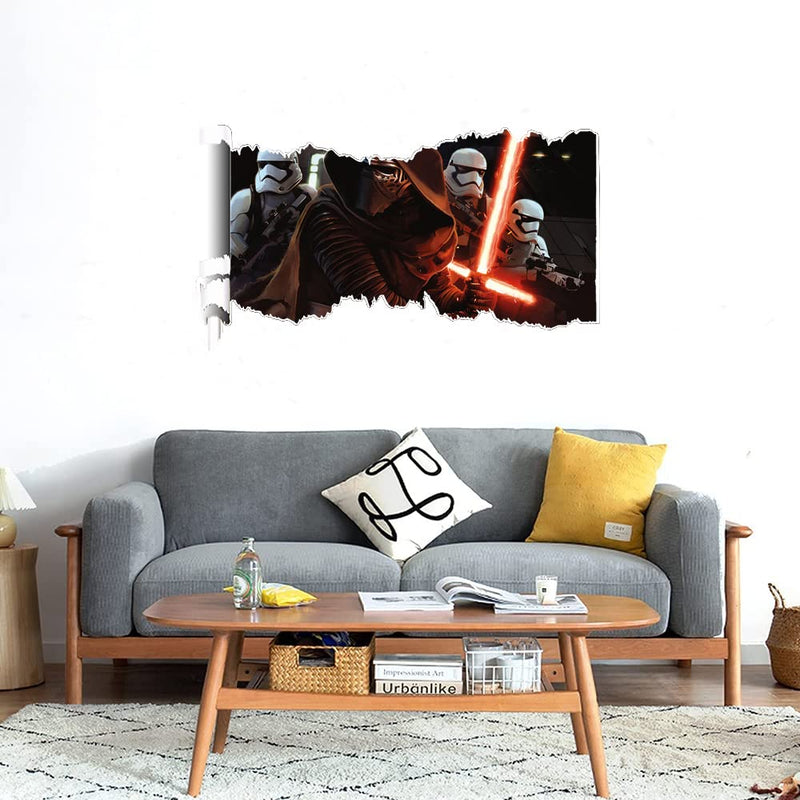 GADGETS WRAP Printed Wall Decal Sticker Scratched Paper Style Wall Decal (90cm x 50cm) - Kylon ren with First Order Stormtroopers