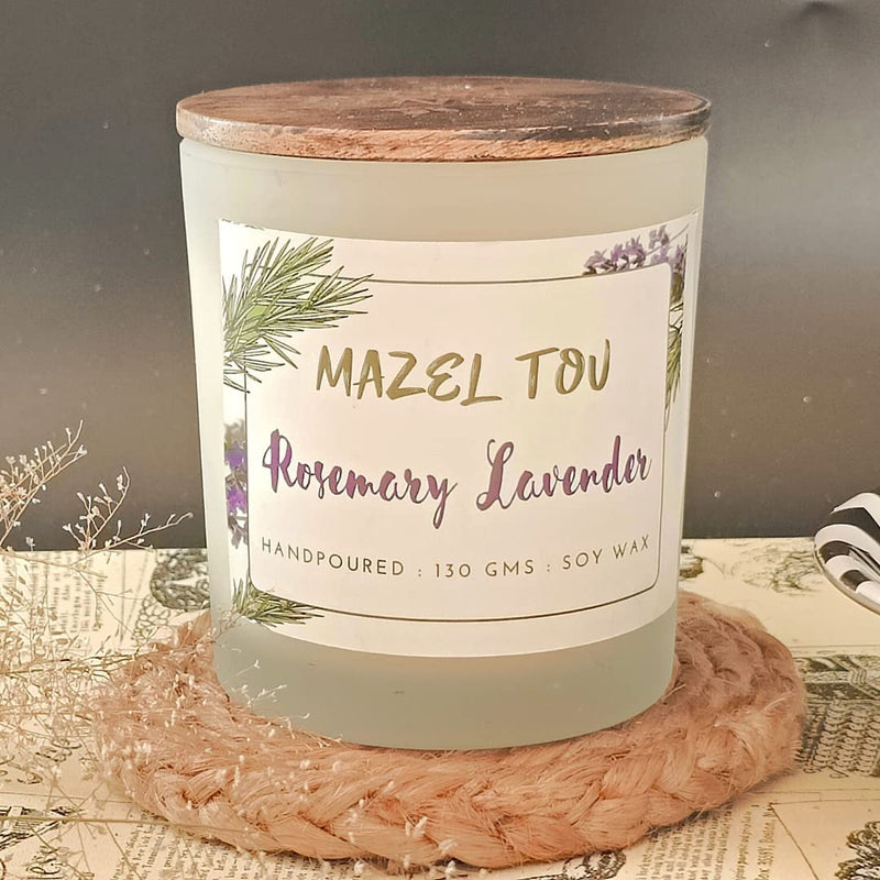 THE TINGE Lavender & Rosemary Scented Hand Poured Smokeless Pure Soy Wax Candle Upto 30 Hours for Birthday Anniversary Gift Home Decor Birthday, Diwali Gift Fragrance Candle