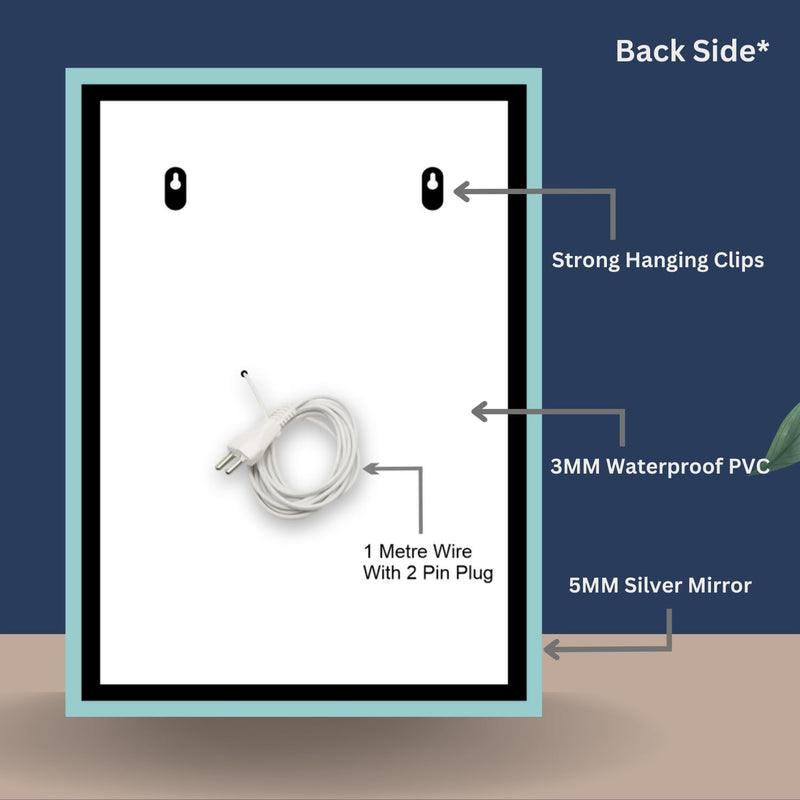 Sunsyze Bathroom Led Mirror | Backlit Bathroom Mirror with Imported Touch Sensor + Dimmer + White Light +Natural Light + Warm Light | 18X24 (Unframed, Rectangular, Wall)