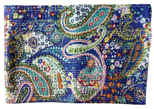 BOHEKANT Handicraft Cotton Hand Embroidery Kantha Quilt Kantha Bed Cover Handmade Kantha Bedspread Kantha Blanket Throw-18 (Twin, 60x90 Inches, Single Bed)