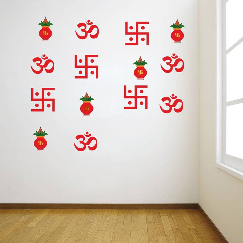 Delight Art Door Kalash and Shubh Labha Design Wall Sticker Size - ( 91*11 ) cm Model id - ( DAMC00852L )