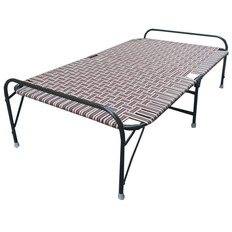 PS PARVESH SMART Metal Stainless Steel Niwar Folding Bed with Mattress and Pillow (Combo) for Home (Size 42X72), Fullxl, Multicolour (Bed 3.5 x6 feet with Pillow and Mattress)