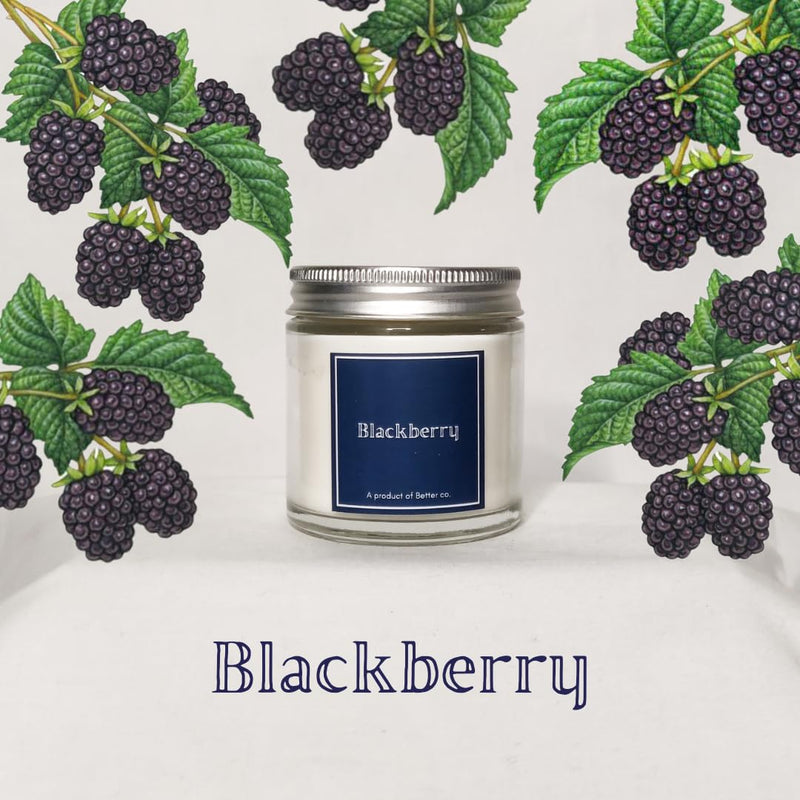 Better co Scented Soy Wax Amber Jar Candle Organic Luxury Aroma Burning Time Upto 20 Hours. Combo Pack of BlackBerry and Nutmeg + Coco.