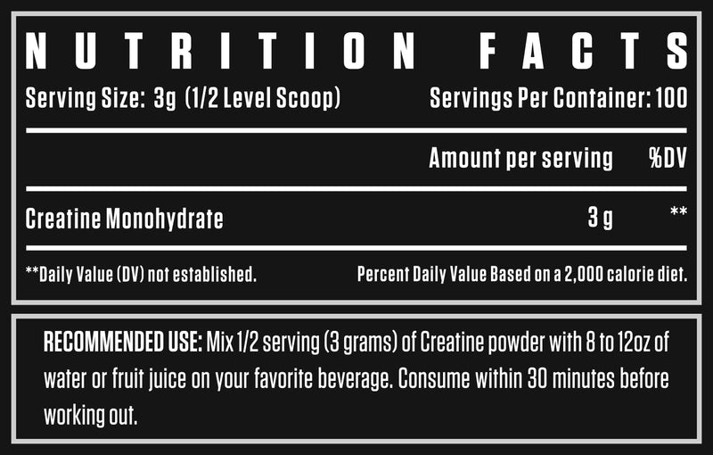 Dexter Jackson Black Series Monohydrate Creatine Powder - 300g, 100 Servings | Micronized for Enhanced Absorption