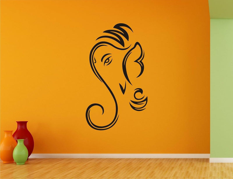 GADGETS WRAP Lord Ganesh Red Wall Decal and Sticker Vinyl Wall Stickers Size(95 * 59) cm