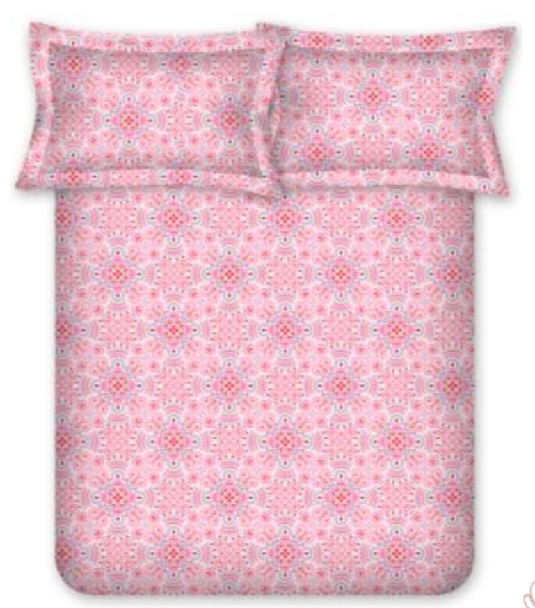 Bombay Dyeing Epigram 144 TC 100% Single Size 150x224CM BEDSHEET with 1 Pillow Covers Size 46X69CM - Epigram 7566-Pink