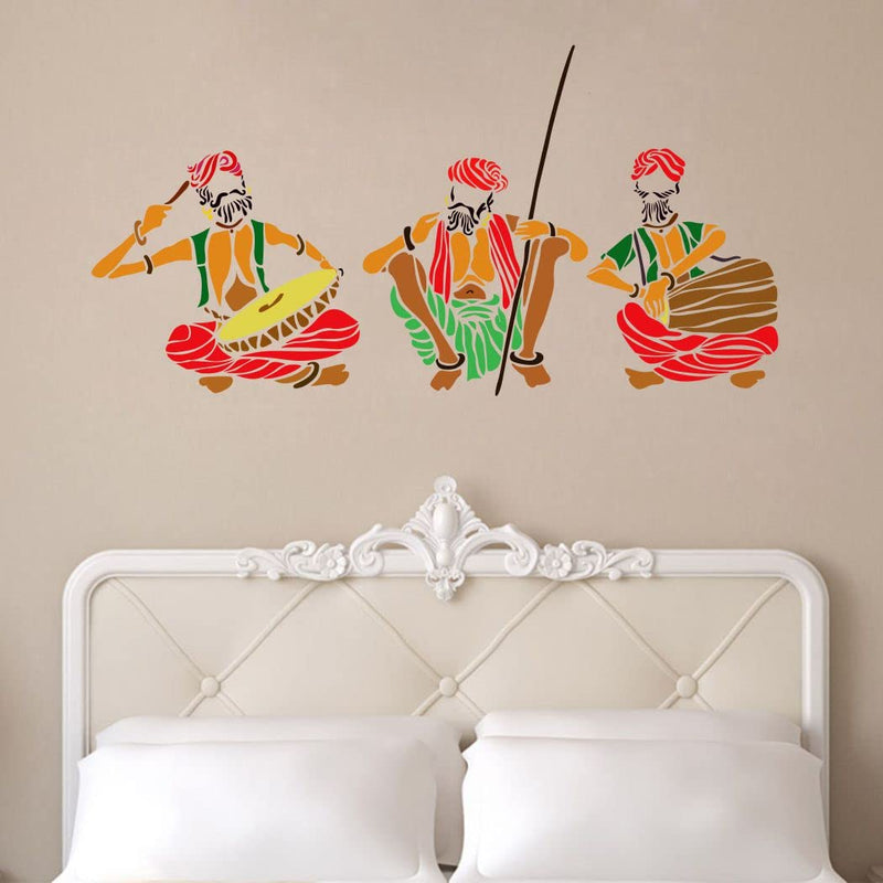 Delight Art Three Old Man with Music Wall Sticker Size - ( 90*32 ) cm Model id - ( DAMC00165L )