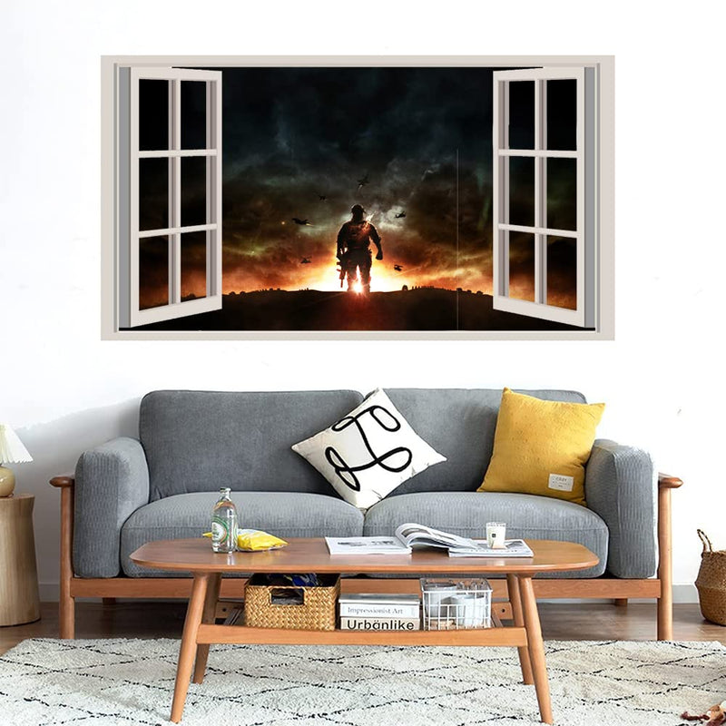 GADGETS WRAP Printed Wall Decal Sticker Fake Window Style Decal (90cm x 50cm) - PS4 Battlefield 4