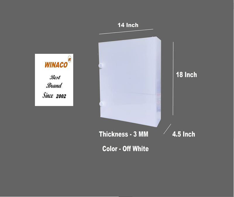 WINACO Aarti White (14"x 4.5" x 18") Acrylic Bathroom Storage Storage Organizer (White)