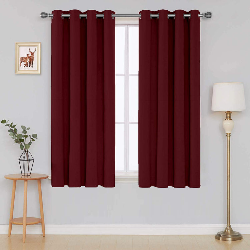 Divine Casa Polyester Fully Sunblock Blackout Window Curtain for Living Room 5 feet Long 1 PCS (Dark Maroon)