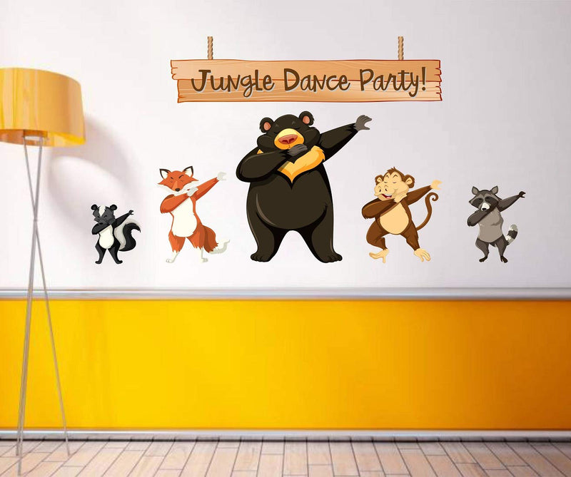 Tuffuk Jungle Dance Party Large Vinyl Wallstickers for Home Decorations(100 cm x 50 cm)5TZ222