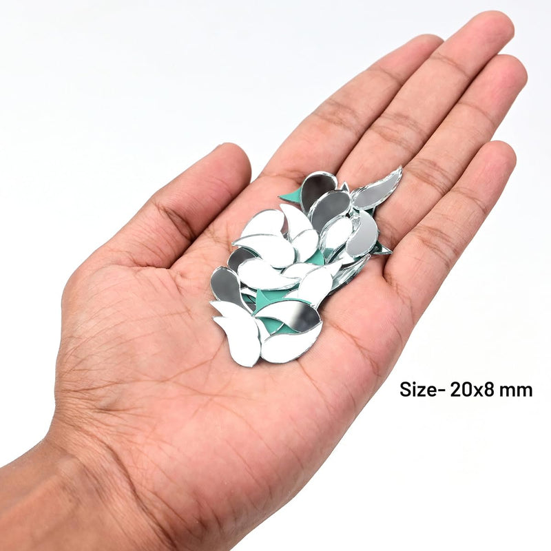 Embroiderymaterial Heart Shaped Shisha Mirrors for Lippan Art, Embellishments, Jewelry Making, and Crafts (100 Pack, 20 * 17 mm) (Mango)