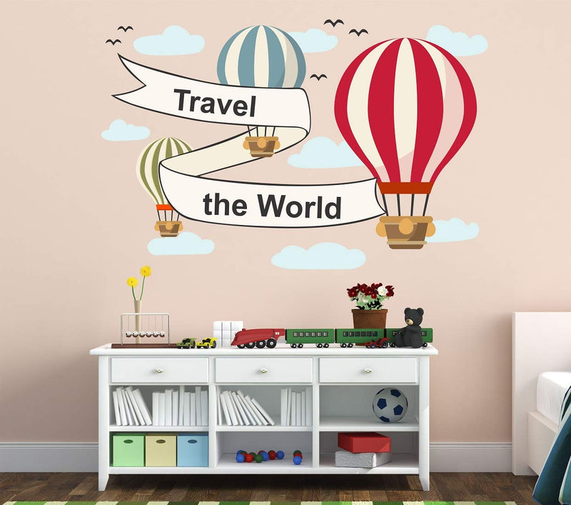 Tuffuk Travel The World Large Vinyl Wallstickers for Home Decorations(50 cm x 80 cm)5TZ404