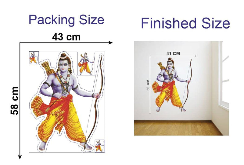 Delight Art Jai Shree Ram Bhagwan Design Wall Sticker Size - (41 * 56) cm Model id - (DAMC00752L)