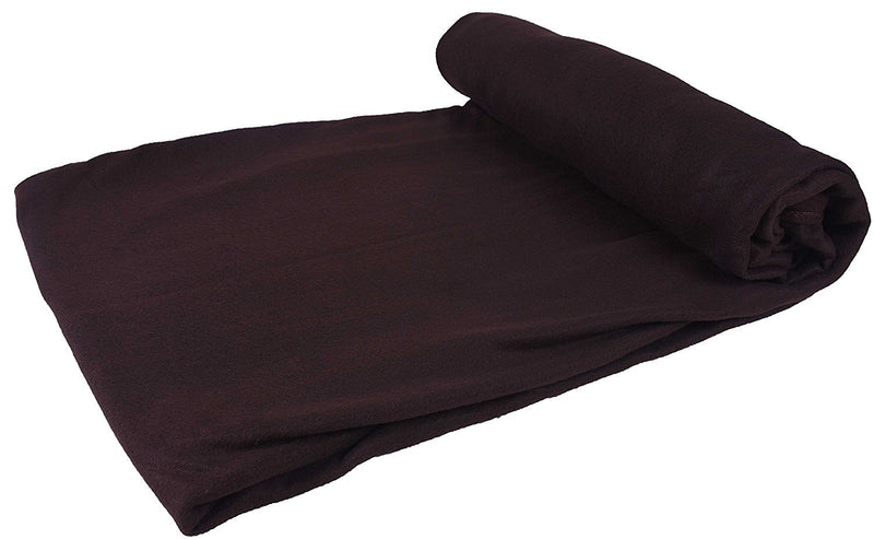 GOYAL'S ® Polar Fleece AC Double Bed Blanket (Brown)