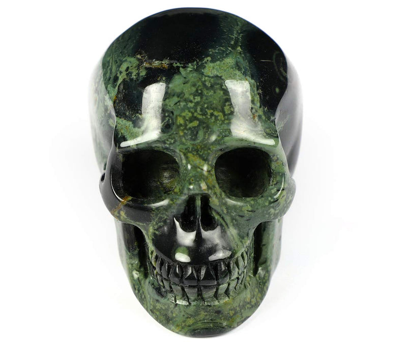 Skullis 2.0" Kambaba Crystal Skull, Hand Carved Gemstone Fine Art Sculpture, Reiki Healing Stone Statue.1