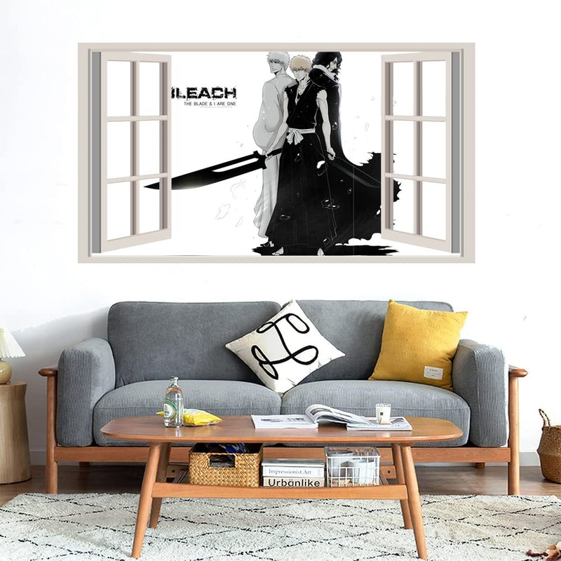 GADGETS WRAP Printed Wall Decal Sticker Fake Window Style Decal (90cm x 50cm) - Bleach Kurosaki Ichigo Empty