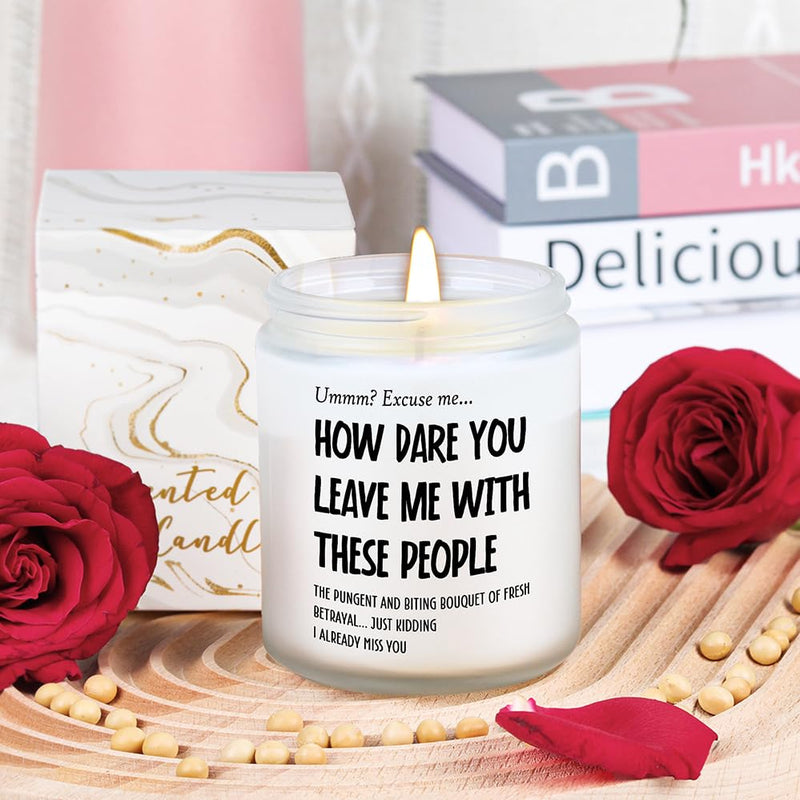 AREOK Funny Retirement Gifts for Women Coworker - Farewell Gifts for Coworkers Women Friends Lavender Retirement Candle for Women