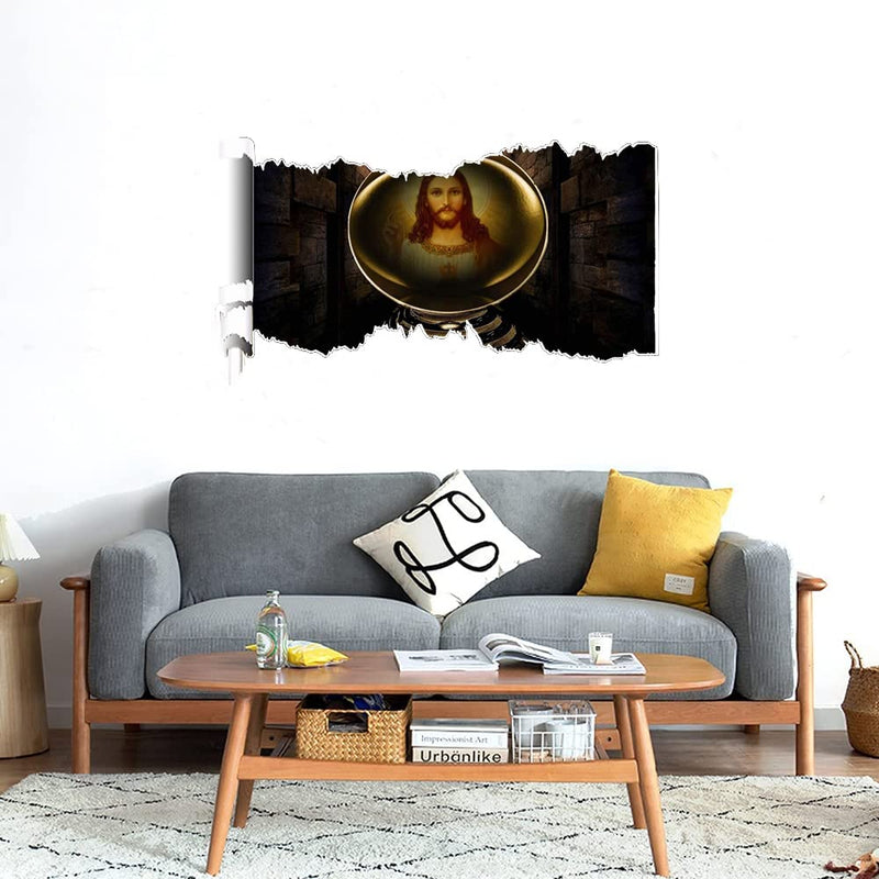 GADGETS WRAP Printed Wall Decal Sticker Scratched Paper Style Wall Decal (90cm x 50cm) - Jesus in Ball