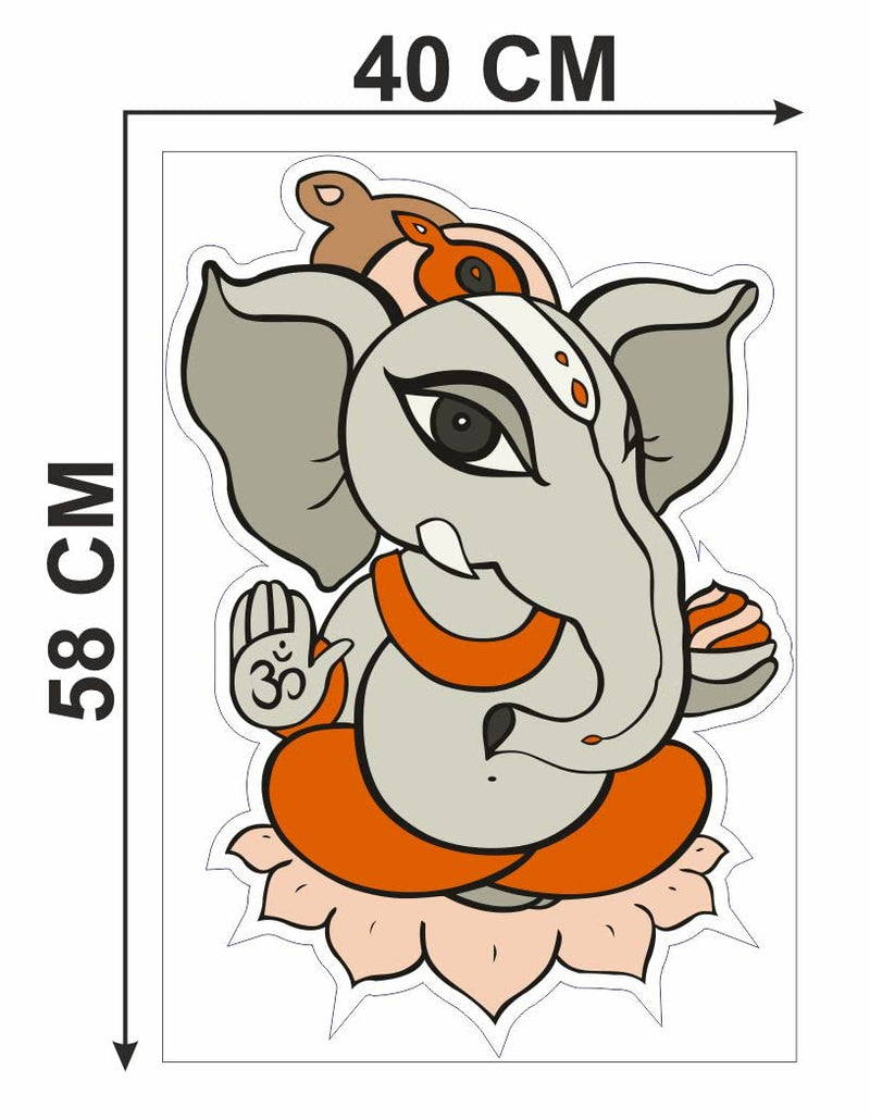 Delight Art Shree Lord Ganesha Ganpati ji Wall Sticker Size - ( 38*55 ) cm Model id - ( DAMC00594L )