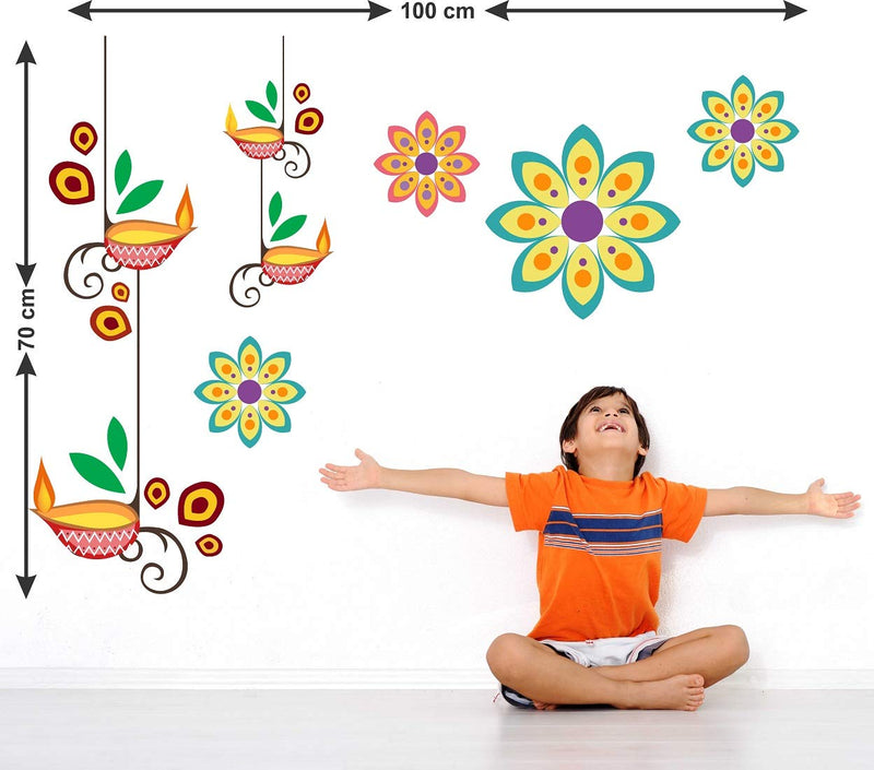 Tuffuk Deepam Large Vinyl Wallstickers for Home Decorations (100 cm x 60 cm)5TZ309