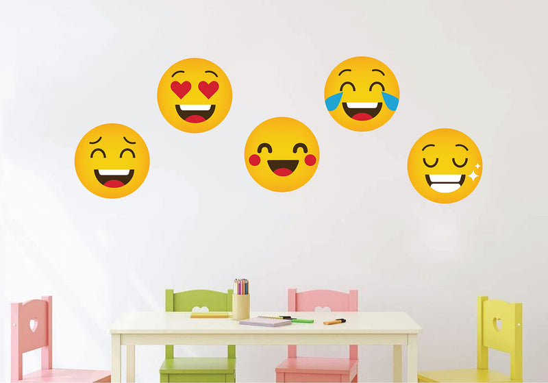 VVWV Emoji Wall Sticker for Educational Home Decor Living Room Bedroom Play School Printed Wall Stickers L x H 70 x 50 Cms