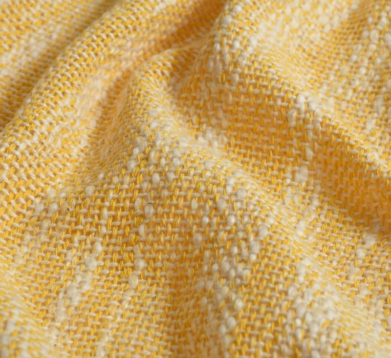 Fashion Throw 100% Cotton Handloom Throw Soft Blanket (FT_10) for Winter Warm Comforter/Throw | AC Blanket Sofa Couch Throw/Blanket_(50 x60 inch)_Yellow.