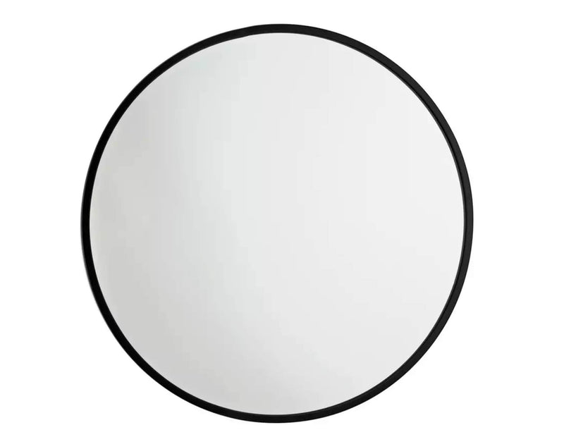 DEQORATION Arshia Creations Round Framed Mirror in Matt Black Finish (22" Dia)