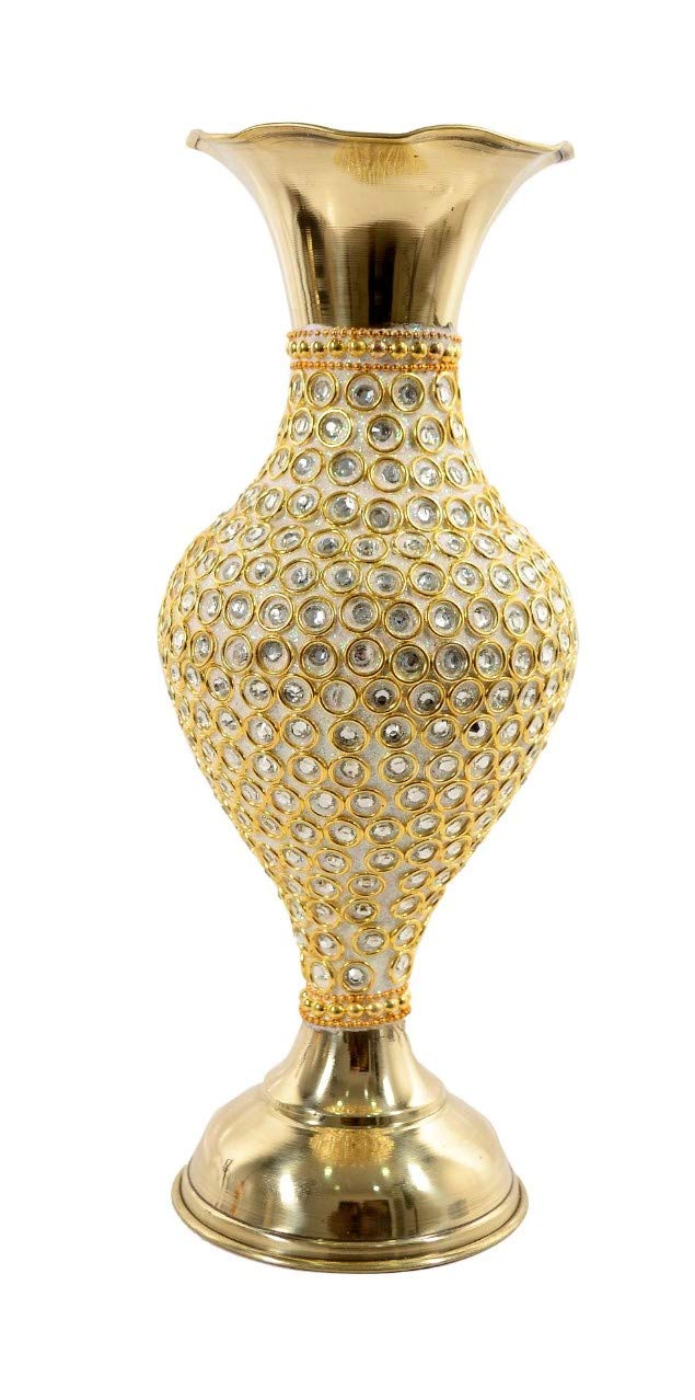 SkyWalker Metal Flower Vase (14 Inches, Gold)