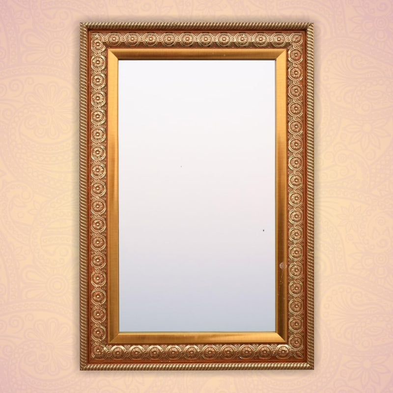 AG CRAFTS Frames Mirror Golden Framed Bathroom Rectangular Wall Mount Mirror 16x20 inch