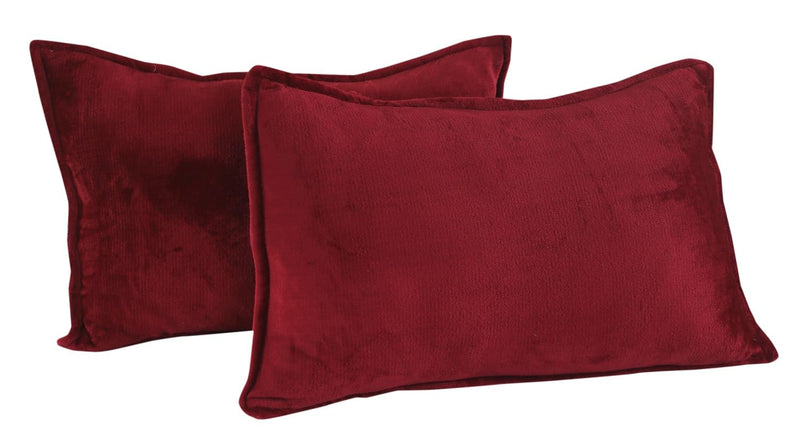 Nendle Maroon Super Soft Velvet Warm Flannel 190 GSM Luxurious Solid Winter Bedsheets for Double Bed Sheet (90 * 100 Inches) with Plush Feel Pillow Covers (18 * 27 Inches)