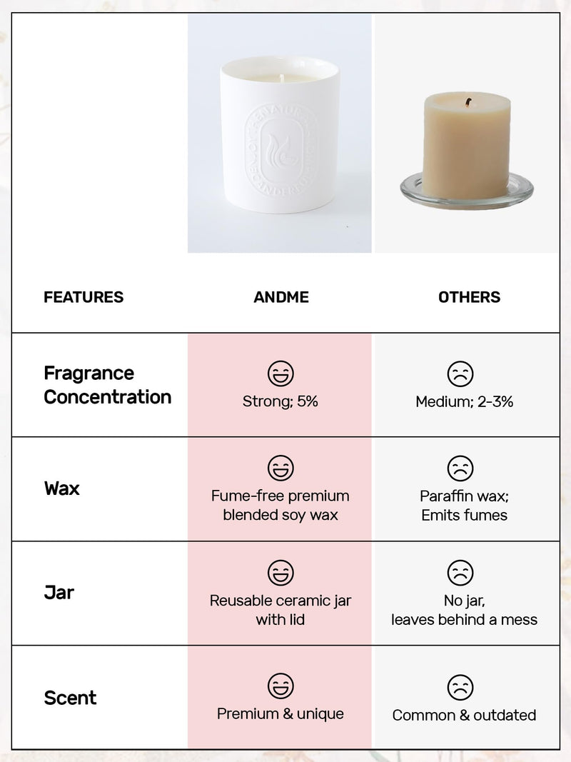 AndMe Scented Candle for Home Decor I Fragrance Candles for Gifting I Aroma Candles in Various Scents I Ideal Home Fragrance Solution