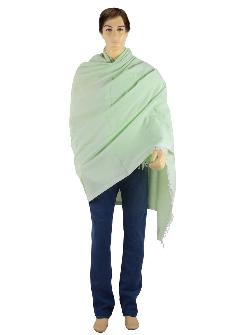 EthnicAlive Handloom Bhagalpuri Cotton Blanket Organic Silky Extra Soft Feel Chadar Fort All Season Use-Light Green