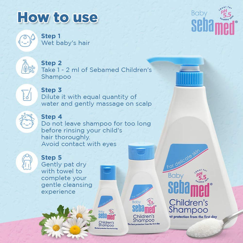 Sebamed Baby Shampoo 150ml|Ph 5.5| Camomile|Natural moisturisers|No tears formula|For delicate scalp