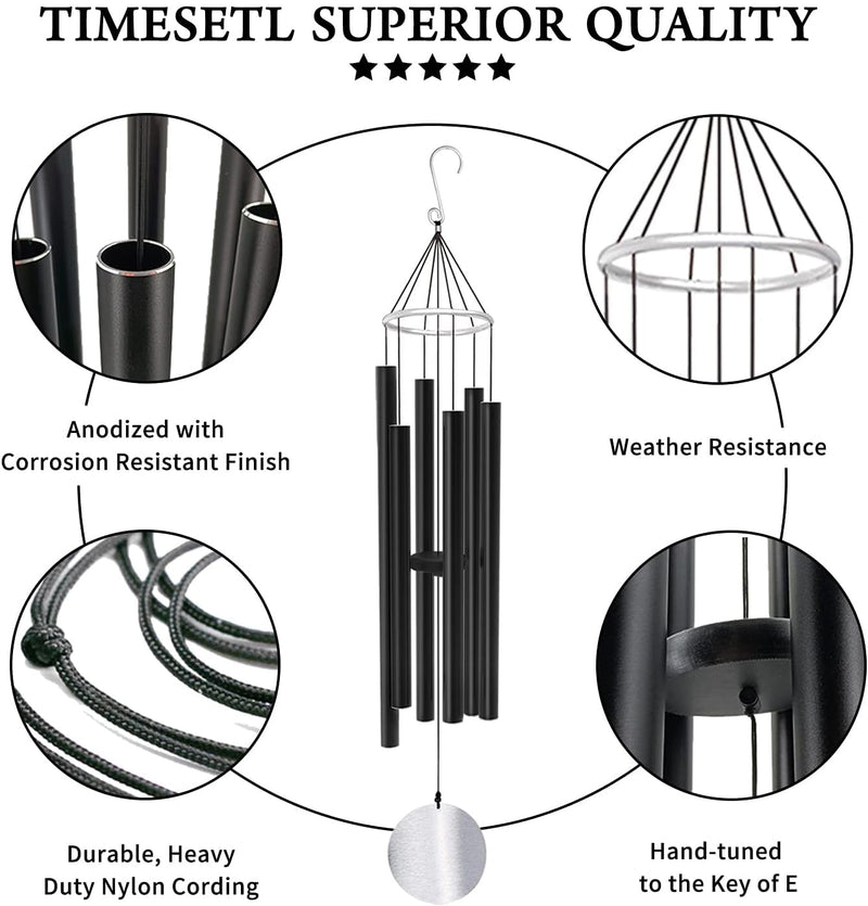 TIMESETL Wind Chimes Outdoor Large Deep Tone,30 Inch Large Wind Chimes for Outside Tuned Relaxing Soothing Low Bass,Memorial Wind Chimes