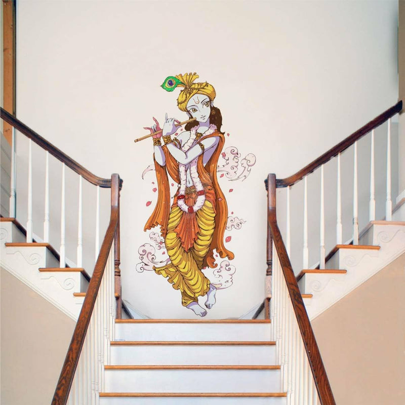 GADGETS WRAP Lord Krishna with Flute ' Wall Sticker