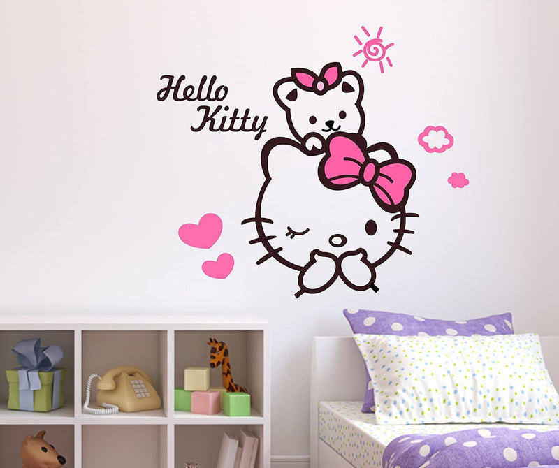 Wallzone Hello Kitty Medium Vinyl Wallsticker (70 cm x 80 cm)