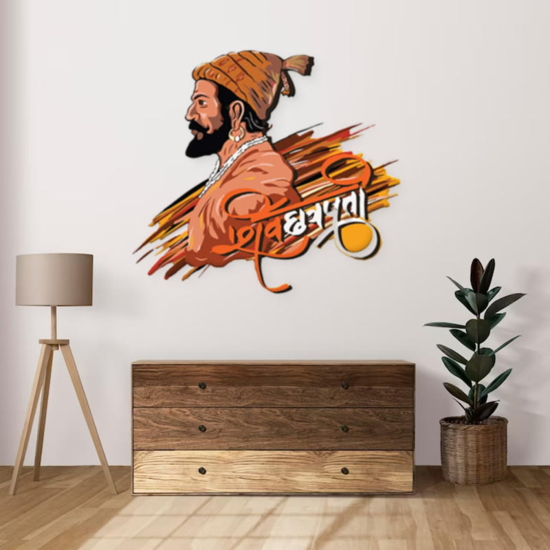 Masstone Shivaji Maharaj Wall Sticker Vinyl | Wall Stickers Home Chatrapati Shivaji Maharaj, (57x51 CM) | Wall Sticker for Living Room, Office | Motivational Wall Sticker for Students Pack of 1