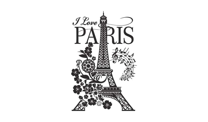 DivineDesigns™ Eiffel Tower Paris Sticker | Wall Sticker for Living Room/Bedroom/Office and All Decorative Stickers