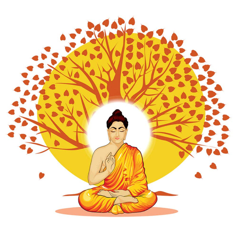 Masstone Buddha Wall Sticker | Gautam Buddha Wall Sticker (46x41 CM) | Lord Buddha Wall Stickers for Living Room | Wall Stickers for Bedroom, Home, Office | Buddha Meditation Wall Stickers Pack of 1