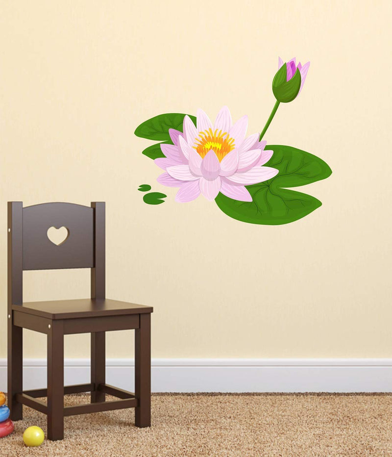 Tuffuk Lotus Large Vinyl Wallstickers for Home Decorations(50 cm x 40 cm)4TZ060