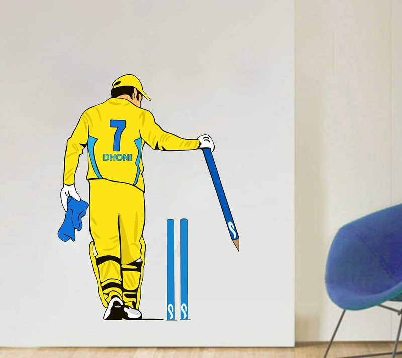 Tuffuk M.S.Dhoni Large Vinyl Wallstickers for Home Decorations (60 cm x 80 cm)5TZ327