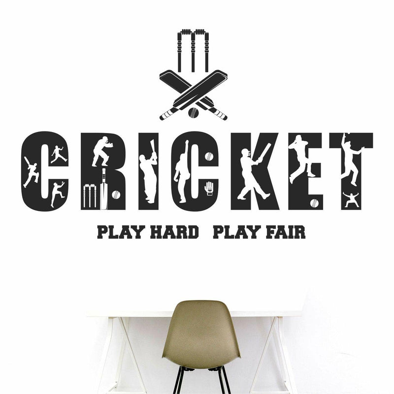 GADGETS WRAP 'Cricket is Life - Playing - Team Work - Office - Sports - Inspirational - Motivational - Quotes' -SM764 (Multi Colour, Vinyl - 95cm X 55 cm)