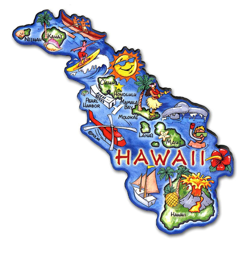 ARTWOOD Magnet - Hawaii State MAP