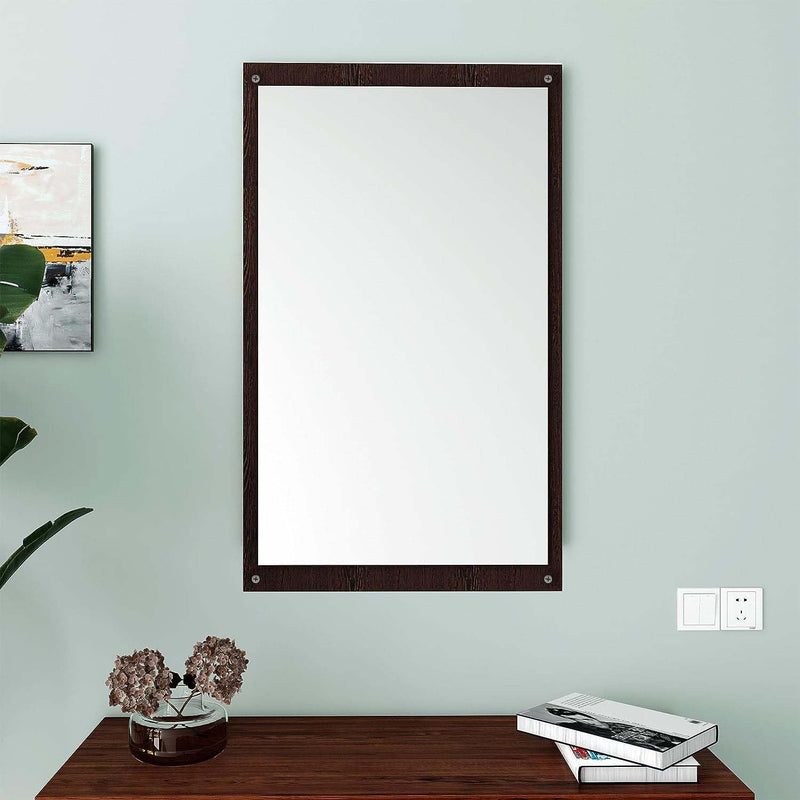 amaflip Marcos Engineered Wood Matte Finish Rectangular Wall Mount Mirror (Wenge - D.I.Y) unframed