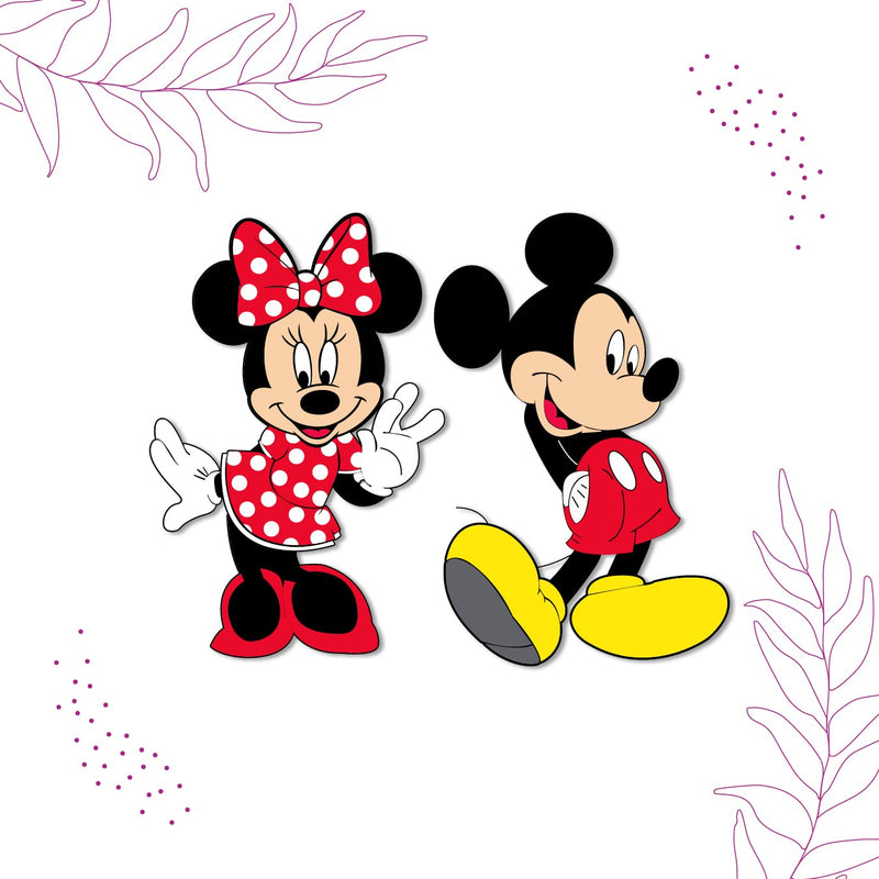 Bhai Please Mickey and Minnie Wooden Fridge Magnet (Pack of 1) Fun Comic Character Gift and Decoration