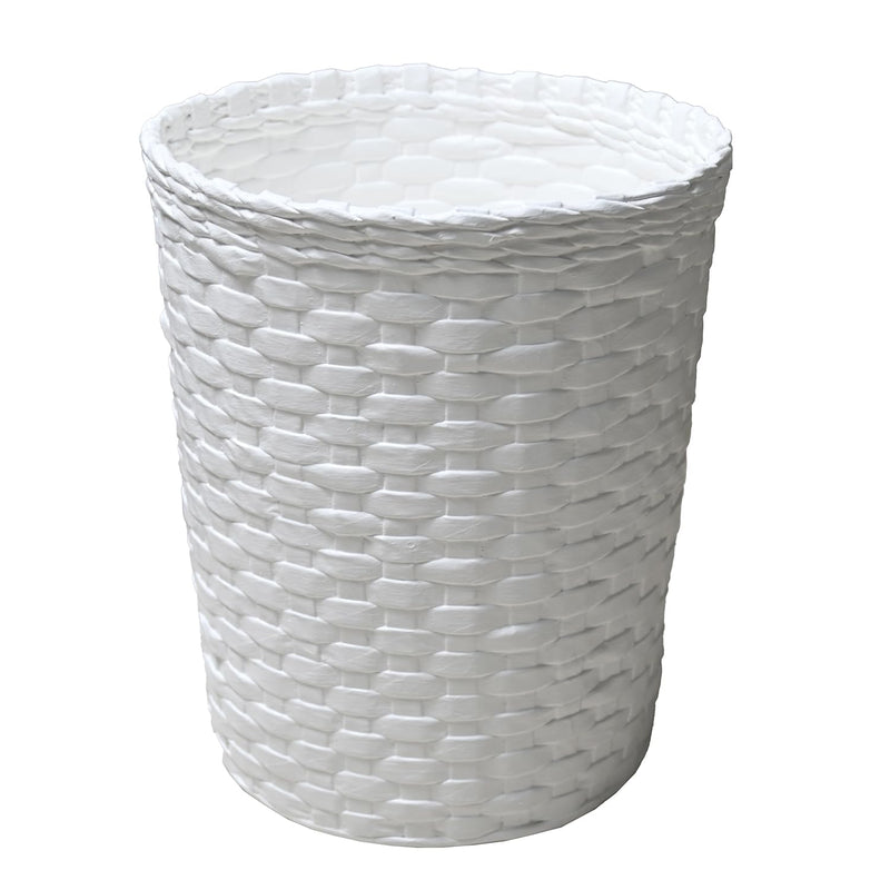 Sonas Creation Paperus, Standard Size 11 inch TALL, 10 Liter, White Waste Paper Basket, Open-top Dustbin, Trashcan, Storage Basket, Indoor Planter, Eco-friendly, Handmade, of Paper Ropes